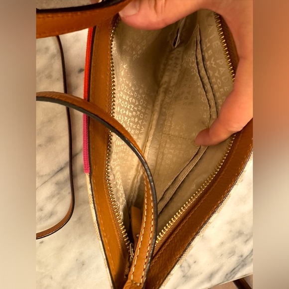 KATE SPADE Presley Crossbody Bag Classic Jacquard Stucco Orange Pink Purse EUC - Picture 6 of 6